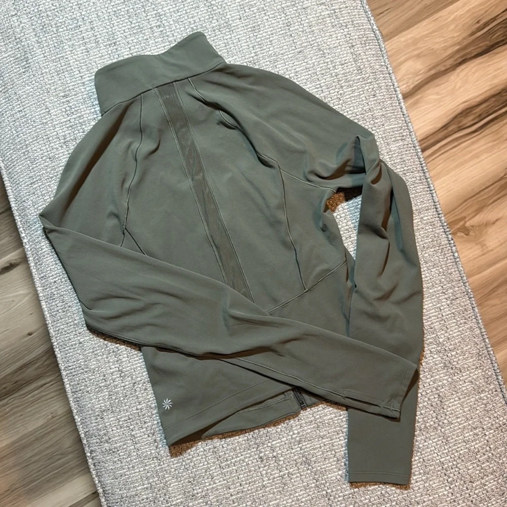 Athleta Moss Green cropped Salutation Jacket - Picture 3 of 7